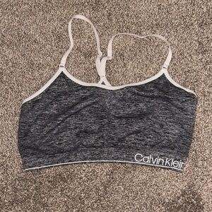 Calvin Klein Charcoal and White Sports Bra